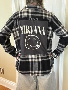Nirvana Upcycled Flannel Shirt Size XL X-large